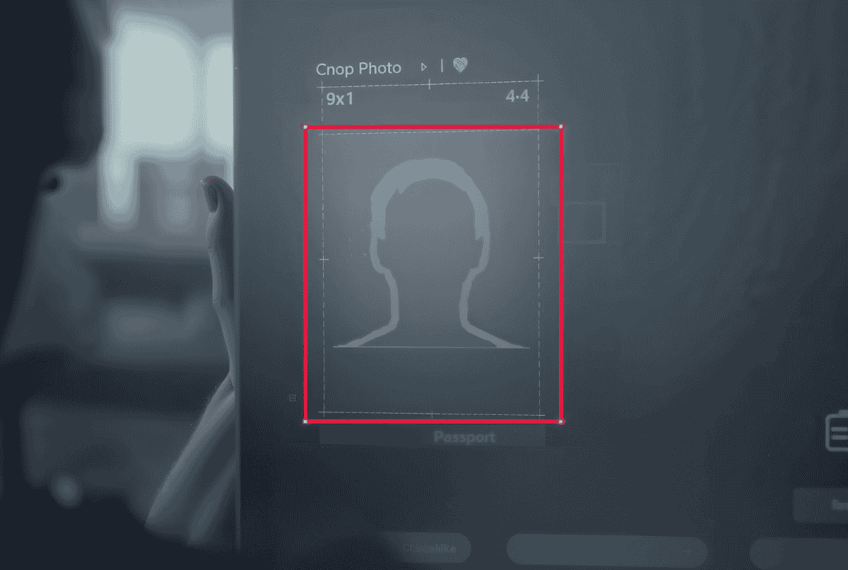 Wanita muda sedang mengedit foto 3x4 di laptop menggunakan situs remove.bg