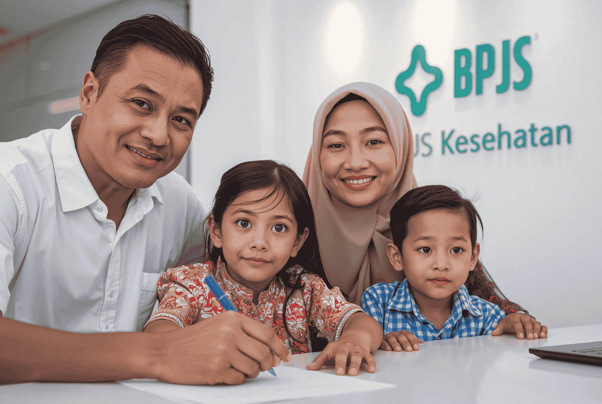 keluarga mendaftar bpjs kesehatan di loket pelayanan