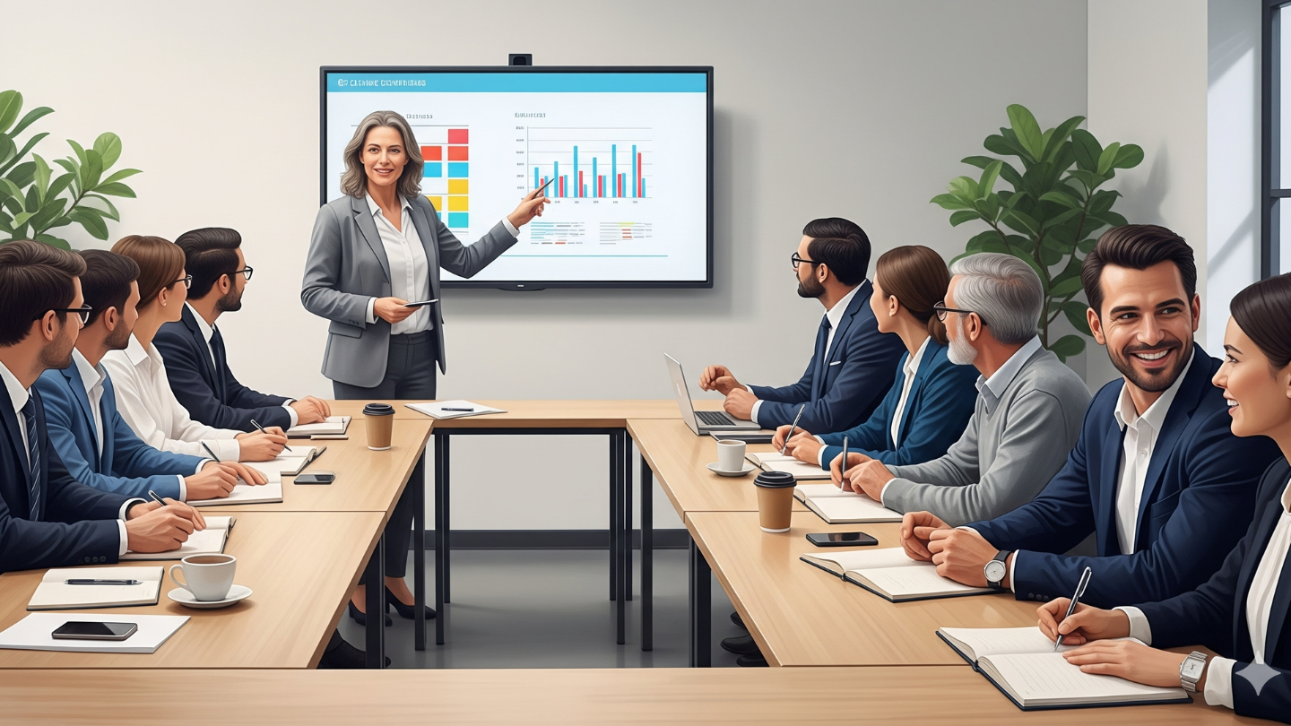 Mentor membimbing peserta dalam workshop edukasi kerja di kantor