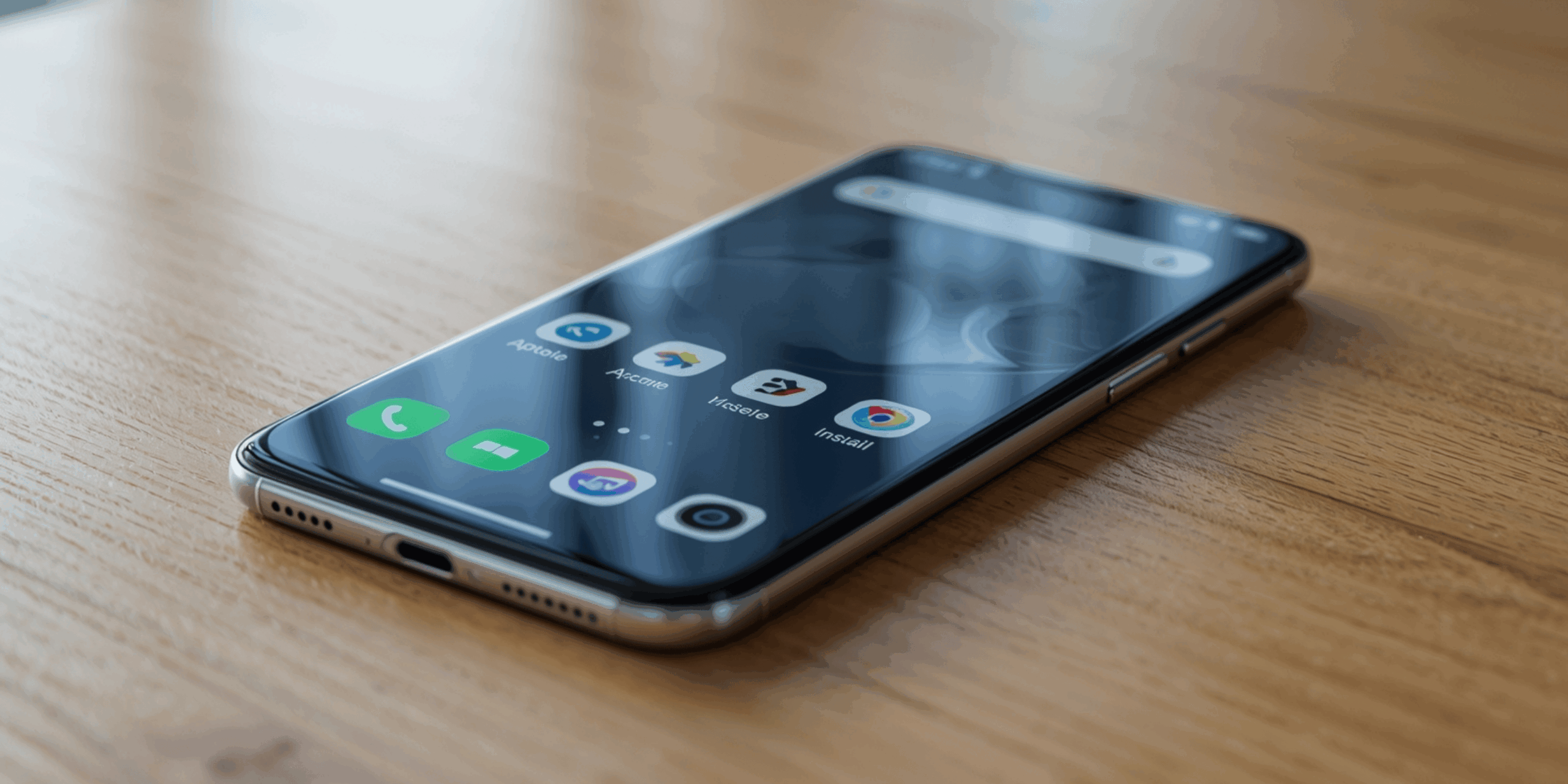 smartphone menampilkan aplikasi wajib install.