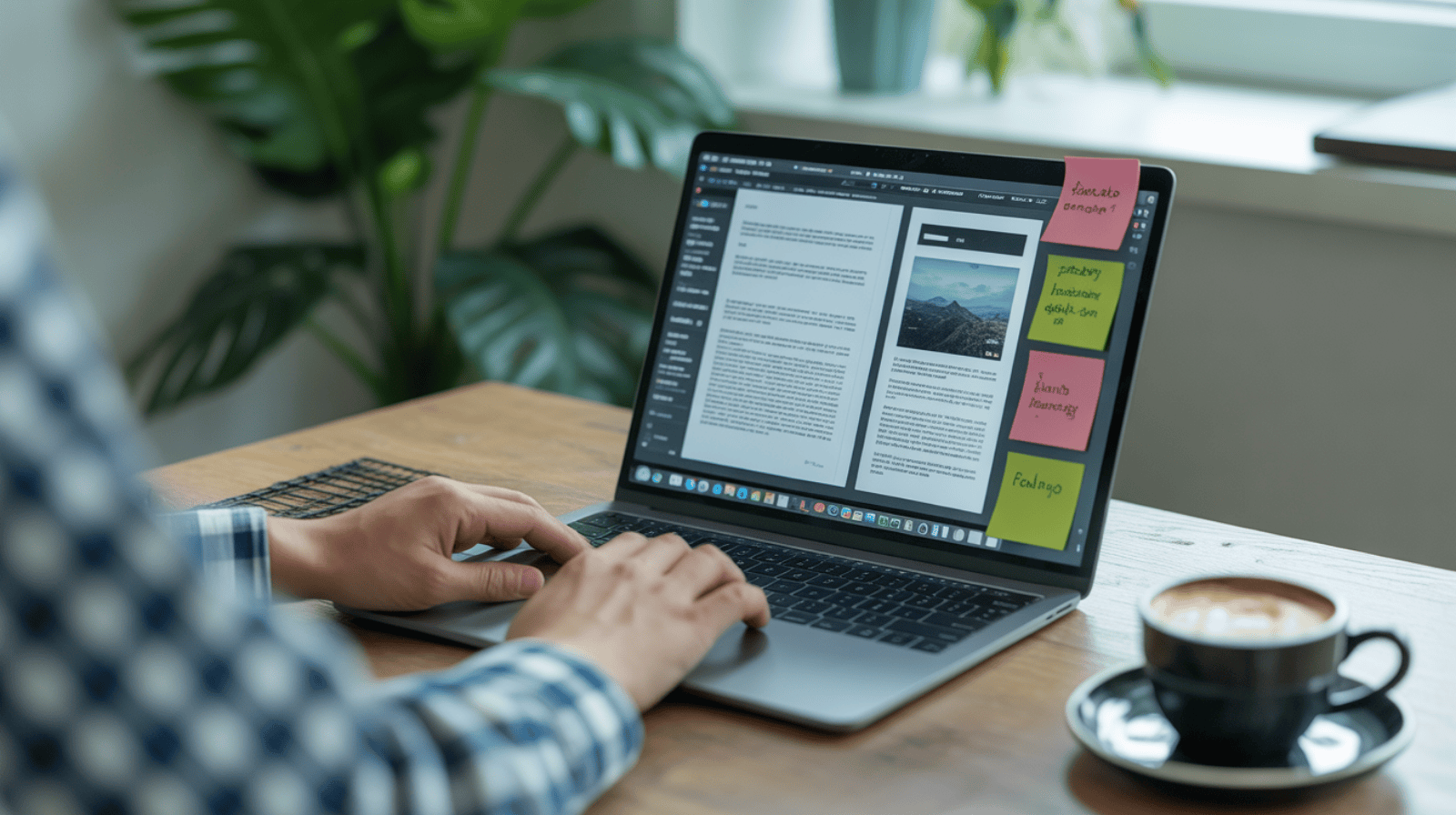 Editor profesional sedang menerapkan workflow editing konten yang rapi di meja kerja