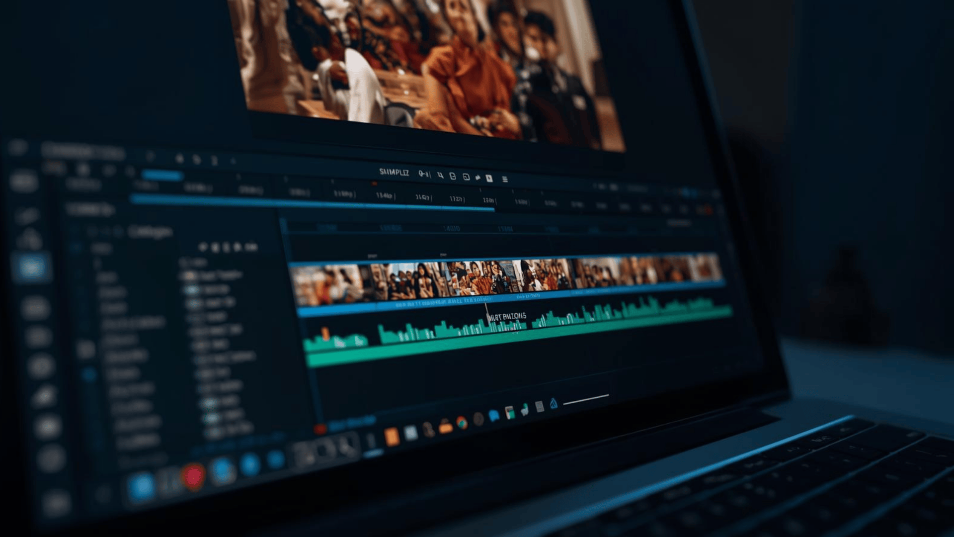 Timeline rapi untuk proses editing cinematic sederhana